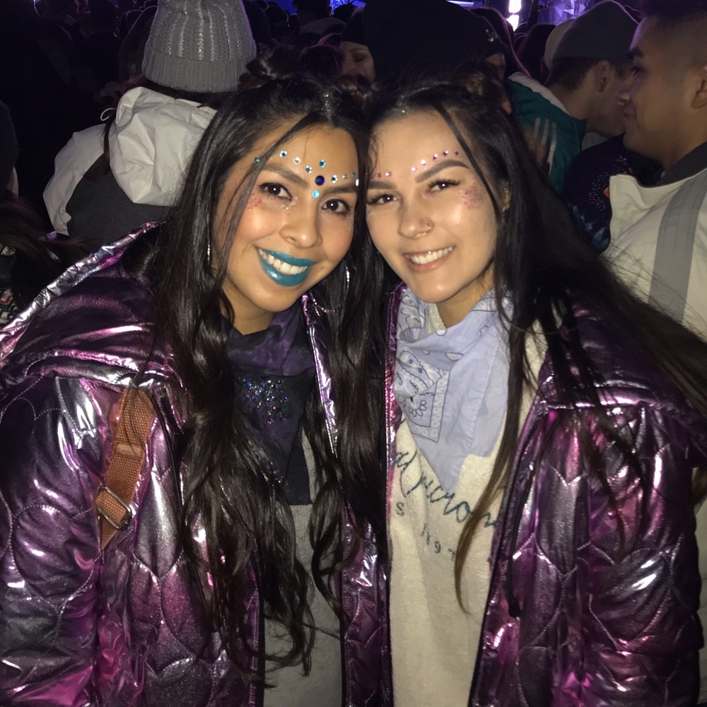 Pink/purple Iridescent Hearts Puffy Jacket